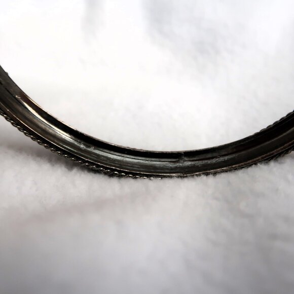 Vintage Design Goth Bangle Bracelet No Markings Dark Silver Tone - Picture 5 of 7